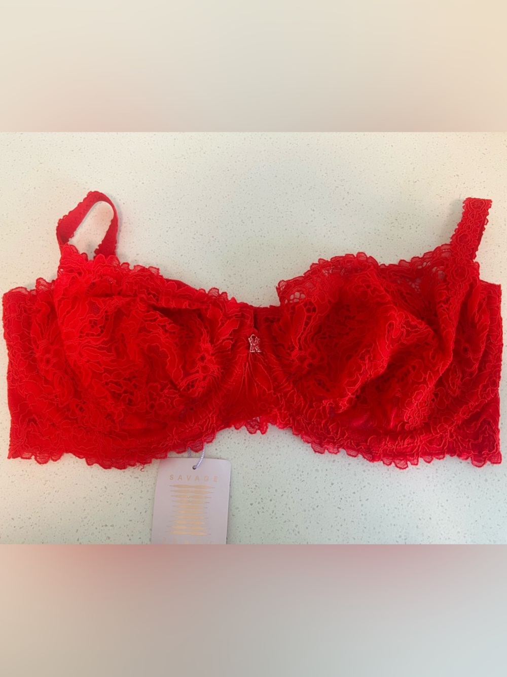 Savage X Fenty Red Lace Underwire Bra